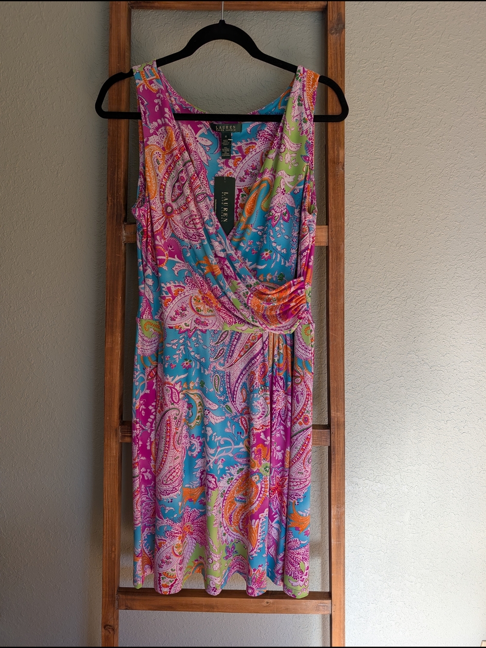 Ralph Lauren Multicolor Paisley Wrap Midi Dress